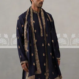 Jompers Ethnic Motifs Embroidered Mandarin Collar Thread Work Kurta With Dupatta image 4