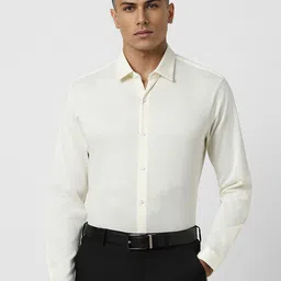 van heusen V Dot Men Spread Collar Textured Cotton Slim Fit Formal Shirt-picture-24