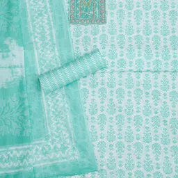 Soch Floral Printed Thread Work Cotton Unstitched Dress Material image 5