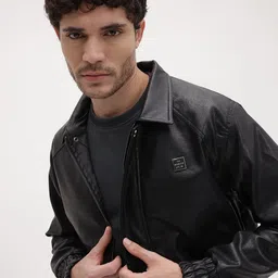 The Roadster Life Co. Faux Leather Bomber Jacket-picture-18