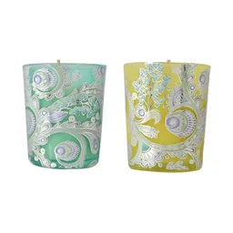 Myntra Elegant Homes Illuminated Yellow & Green 2 Pieces Scented Jar Candle image 2