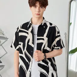 Urban Buccachi Men Premium Fit Zebra Printed Spread Collar Casual Shirt-image-35