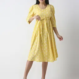 MeeMee Ethnic Motifs Print Maternity Fit & Flare Maxi Dress image 1