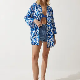 Happiness istanbul Floral Printed Open Front Shrug image 1