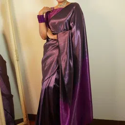 CANIZZARO Woven Design Silk Blend Banarasi Saree-picture-11