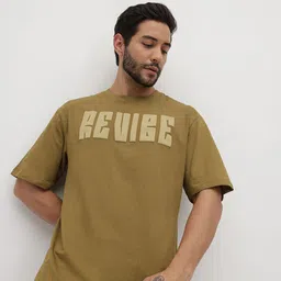 The Roadster Life Co. Typography Puff Printed Pure Cotton Relaxed Fit T-shirt-picture-44