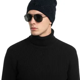 iSWEVEN Unisex Self Design Woollen Beanie Cap image 2