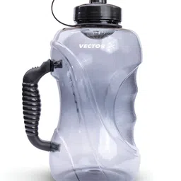 VECTOR X Transparent & Black Single Plastic Solid Water Bottle image 1