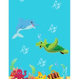 Aura Blue & Orange Set of 2 Window Curtain image 3