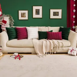 Khooti Green & White Set of 5 Striped Square Cushion Covers image 4