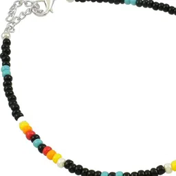 HIGH TRENDZ Silver-Plated Artificial Beads Anklet image 2