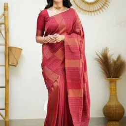 Moda Rapido Woven Design Silk Blend Handloom Banarasi Saree-image-44