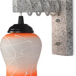 1ST TIME Orange & Orange Textured Wood Contemporary Abstract Shaped Shaped Wall Lamp image 4