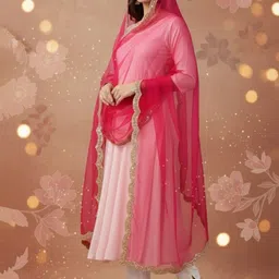 Samsara Couture Ethnic Motifs Embroidered Organza Dupatta with Mirror Work image 4