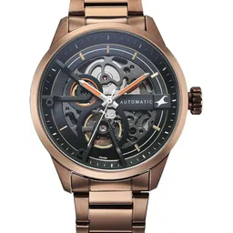 Fastrack Men Brass Dial & Stainless Steel Bracelet Style Straps Analogue Automatic Motion Powered Watch-picture-20