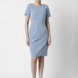 Van Heusen Woman Boat Neck Formal Slit Sheath Dress-picture-23