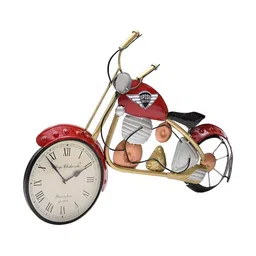 DENART INDUSTRIES Red & White Quirky Shaped Analogue Contemporary Wall Clock-image-2