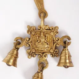 Exotic India Brass Lakshmi Wall Hanging Bells-image-0