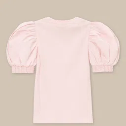 Angel & Rocket Girls Self Design Puff Sleeves Pure Cotton T-shirt image 4
