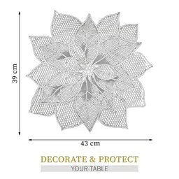 Aura Silver-Toned 6 Pieces Patta-Designed Heat-Resistant Reusable Table Placemats image 3