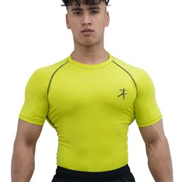 Athflex Men Solid Round Neck Compression T-Shirt image 1