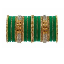 RIJOLI Artificial Stones and Beads Alloy Bangle-image-2