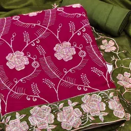 BlissFlair Embroidered Sequinned Unstitched Dress Material-picture-14