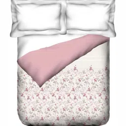 MYTRIDENT Indulgence Primrose White & Pink Printed Cotton Mild Winter Double Bed Comforter image 5