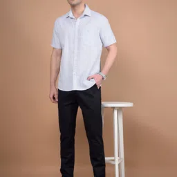 Crimsoune Club Men Classic Slim Fit Spread Collar Horizontal Striped Cotton Casual Shirt-picture-25