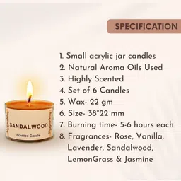 Garden Deco Multicoloured & Multicoloured 6 pieces Tea Light Candle image 3