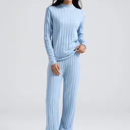 20Dresses Ribbed High-Neck Top With Trousers Co-Ords Set-image-58