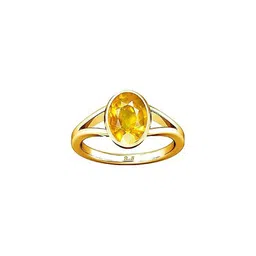 RAVIOUR LIFESTYLE Unisex Gold-Plated Sapphire Stone Studded Finger Ring image 1