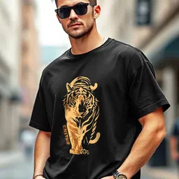 THE BEETEL HOUSE Men Graphic Printed Drop-Shoulder Sleeves T-shirt image 4