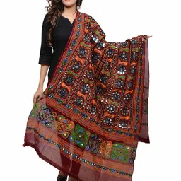 BANJARA INDIA Embroidered Dupatta with Thread Work-picture-17