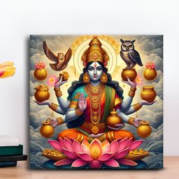 OLIVE TREE Red & Blue Canvas Religious Wall Painting-picture-33