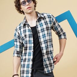 THE BEETEL HOUSE Men Classic Slim Fit Tartan Checks Opaque Checked Casual Shirt-picture-2