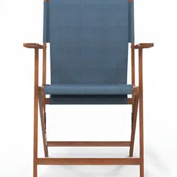 Chumbak Blue & Brown Sailor Bistro Folding Chair image 3
