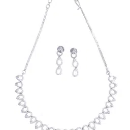 KAYRAH Silver-Plated Zircon Studded Jewellery Set image 5