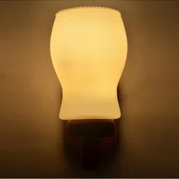 1ST TIME White & White Wood Abstract Shaped Shaped Wall Lamp image 4