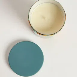 Chumbak Green & Orange Printed Marigold Soy Wax Jar Candle image 3