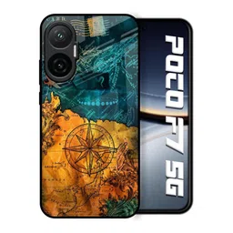 QRIOH Unisex Poco F7 5G Quirky Architecture Map Shockproof Real Glass Back Case-picture-17