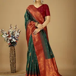 HERE&NOW Woven Design Zari Art Silk Banarasi Saree image 1