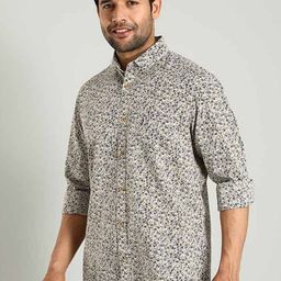 Indian Terrain Men Classic Slim Fit Floral Opaque Printed Casual Shirt-picture-26