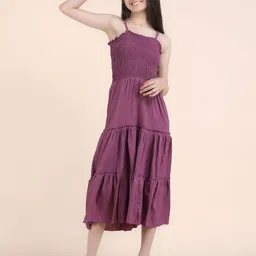 STARWORD Women Solid Shoulder Straps Crepe Dress image 3