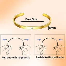 M Men Style Men Stainless Steel Gold-Plated Religious Allah Islam Name God Kada Bracelet image 4