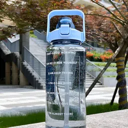 Aura Blue & White Typography Printed Water Bottle-2000ml-picture-15