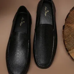 Louis Philippe Men Textured Leather Loafers-picture-38