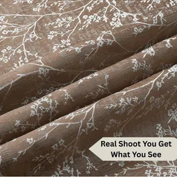 GEET CREATIONS Brown Floral Room Darkening Window Curtain image 5
