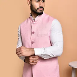 PRINTINDIA Men Mandarin Collar Nehru Jacket image 3