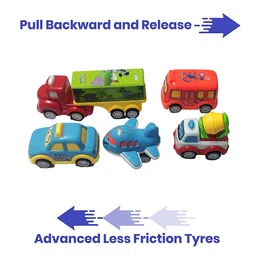 ADKD 5-Pcs Kids Mini Fun Autos Toy Friction Cars Set image 3